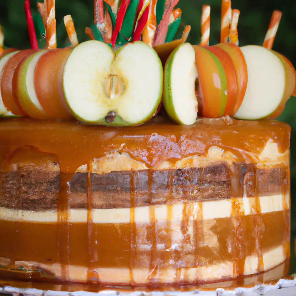 Caramel Apple Piñata Cake