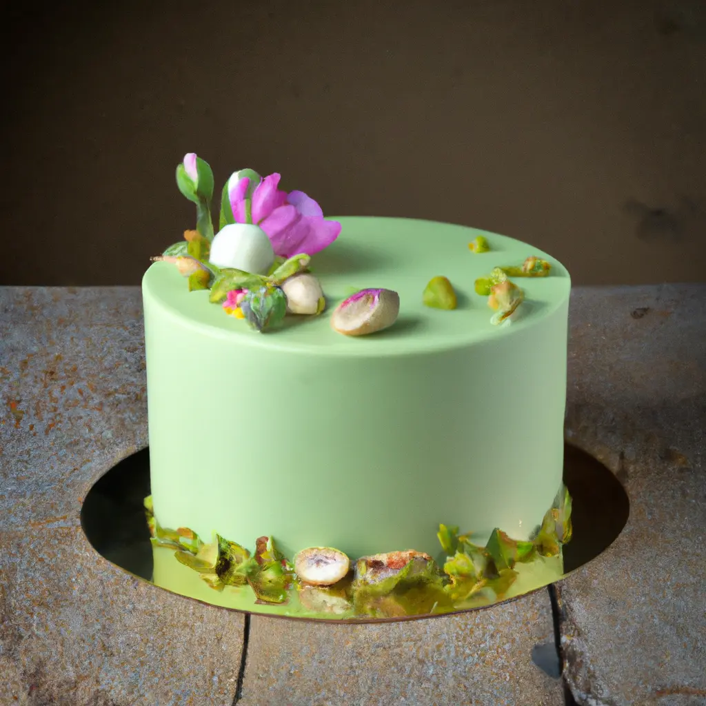 Exquisite Pistachio Fondant Cake