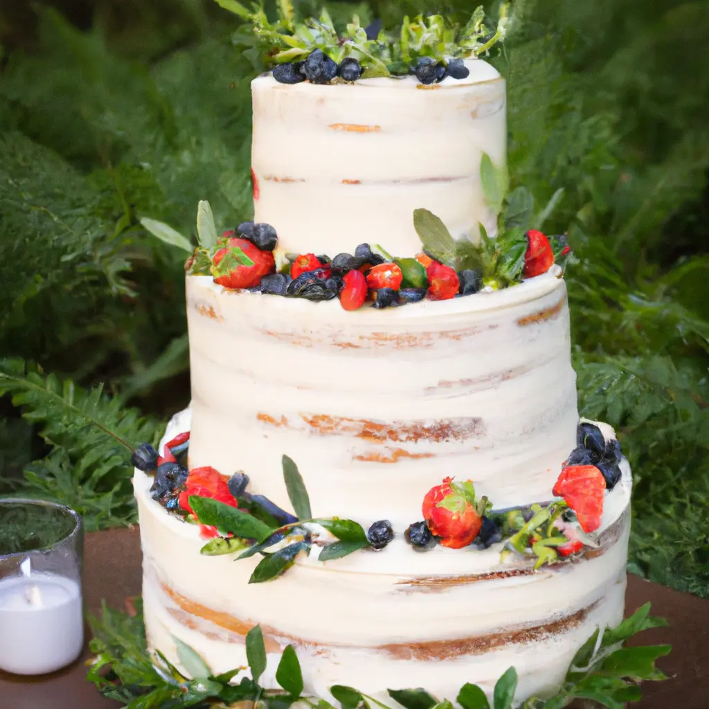 Rustic Vanilla Bean and Berry Wedding Cake